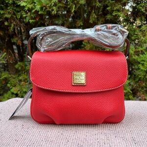 NWT - Dooney & Bourke Pebble Grain Flap Crossbody in Red